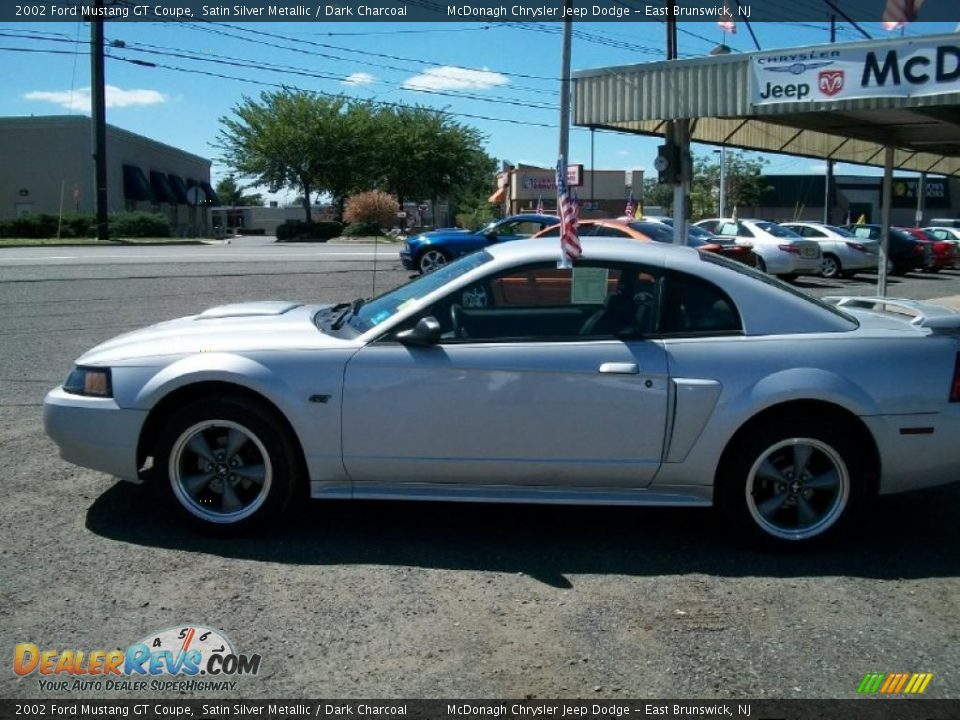 2002 Ford Mustang GT Coupe Satin Silver Metallic / Dark Charcoal Photo #3