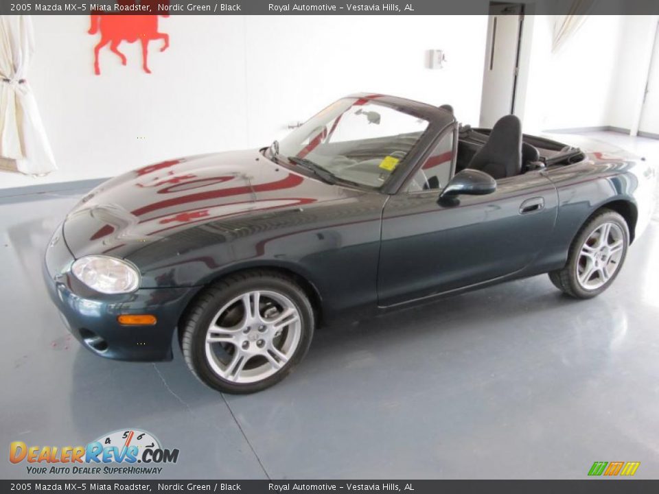 2005 Mazda MX-5 Miata Roadster Nordic Green / Black Photo #2