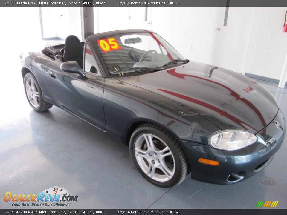 2005 Mazda MX-5 Miata Roadster Nordic Green / Black Photo #6