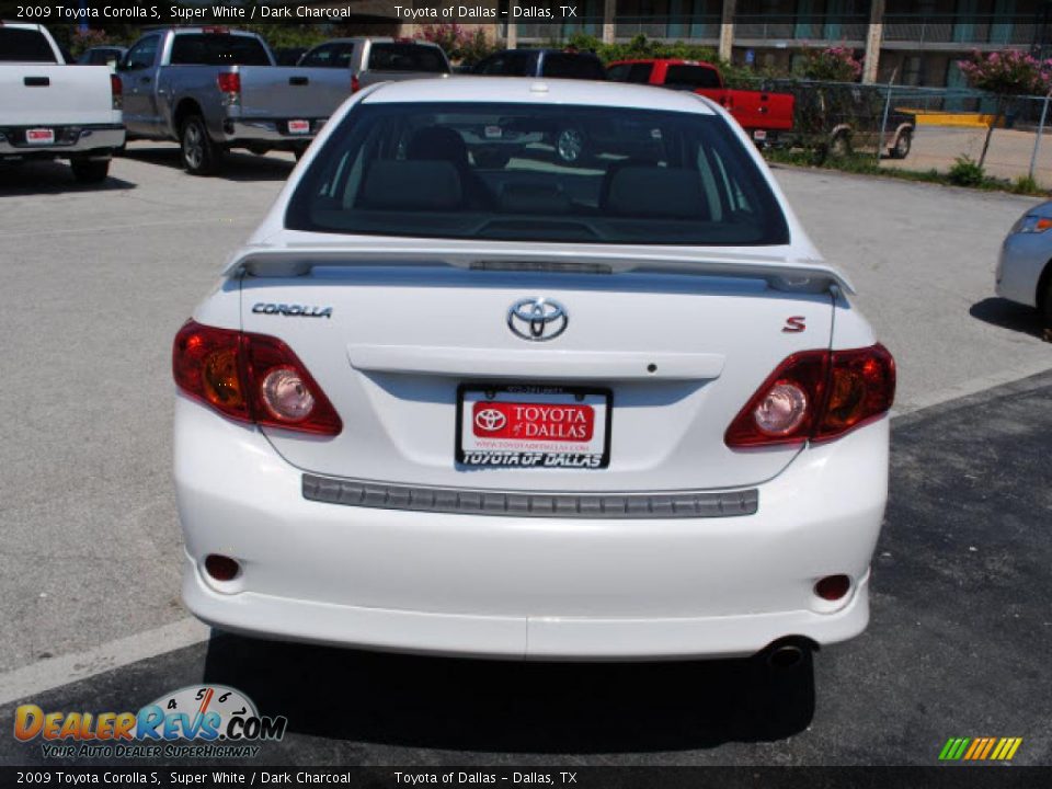 2009 Toyota Corolla S Super White / Dark Charcoal Photo #6