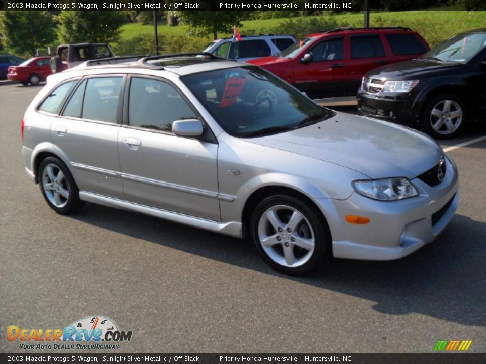 2003 Mazda Protege 5 Wagon Sunlight Silver Metallic / Off Black Photo #4