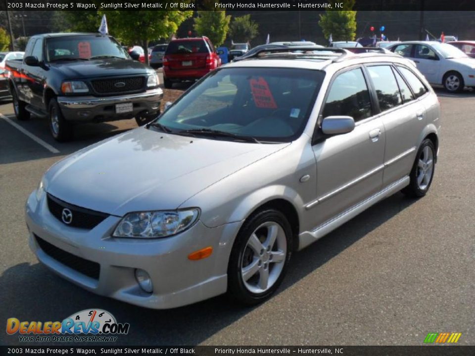 2003 Mazda Protege 5 Wagon Sunlight Silver Metallic / Off Black Photo #5