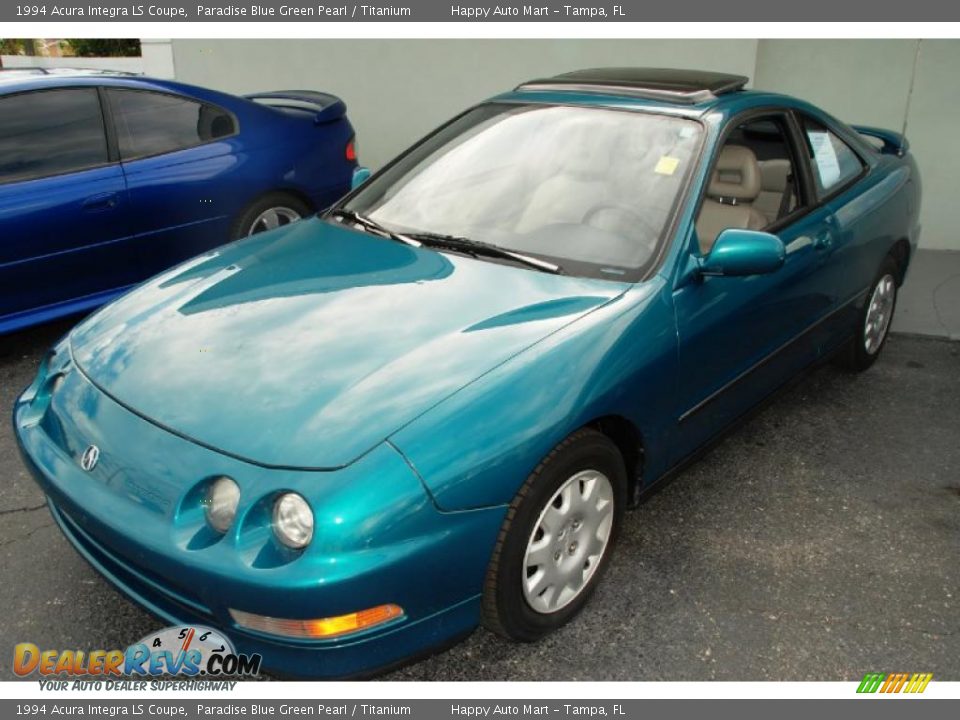 1994 Acura Integra LS Coupe Paradise Blue Green Pearl / Titanium Photo #2