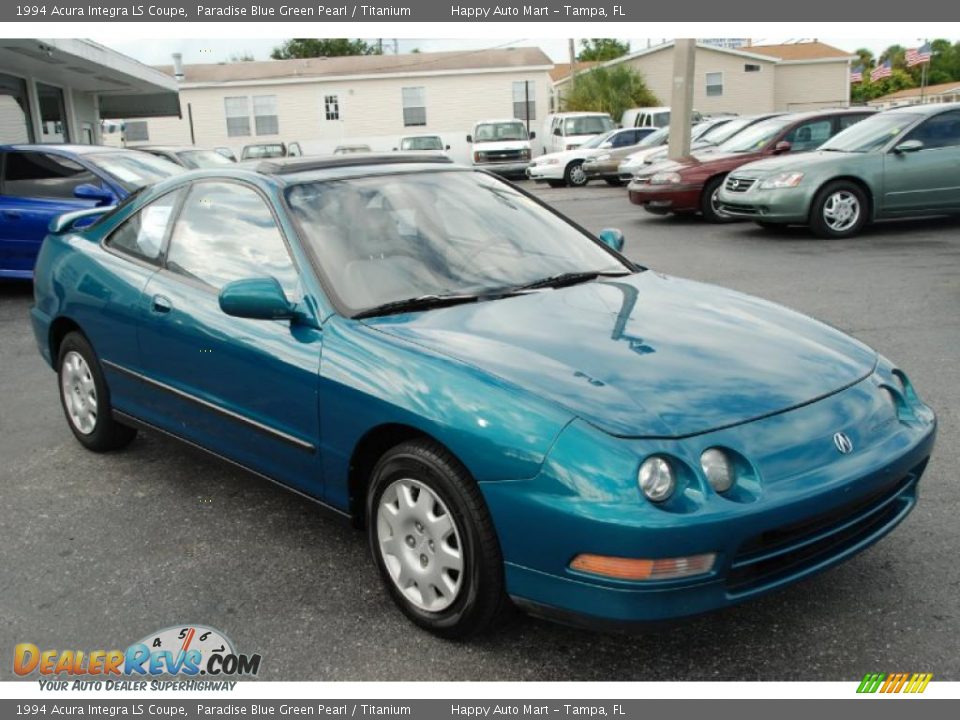 1994 Acura Integra LS Coupe Paradise Blue Green Pearl / Titanium Photo #10