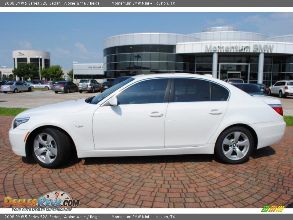 2008 BMW 5 Series 528i Sedan Alpine White / Beige Photo #2