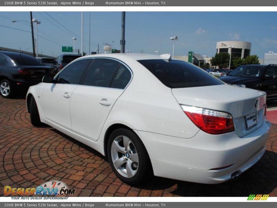 2008 BMW 5 Series 528i Sedan Alpine White / Beige Photo #3