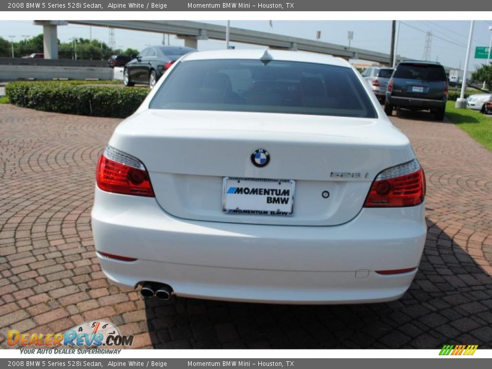 2008 BMW 5 Series 528i Sedan Alpine White / Beige Photo #4