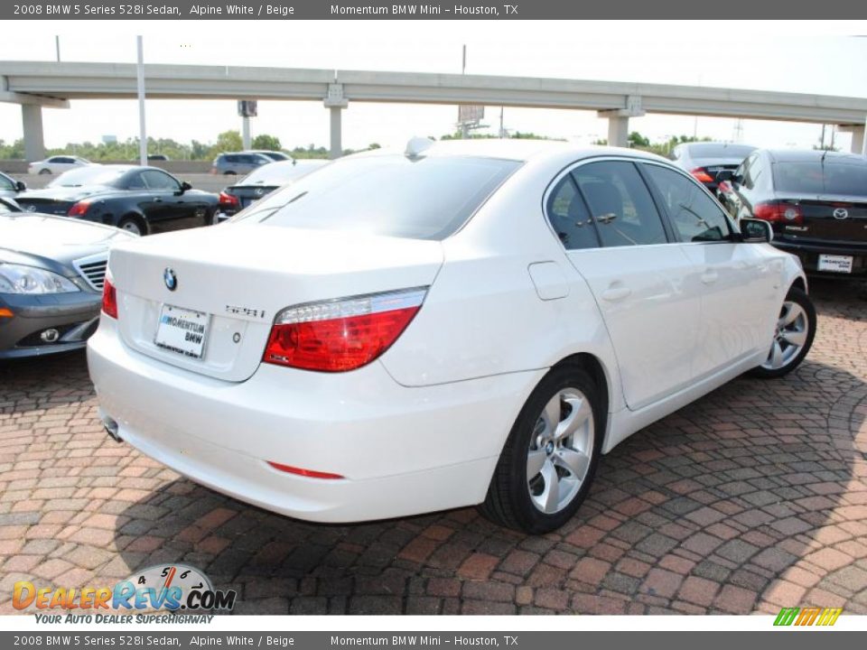 2008 BMW 5 Series 528i Sedan Alpine White / Beige Photo #5
