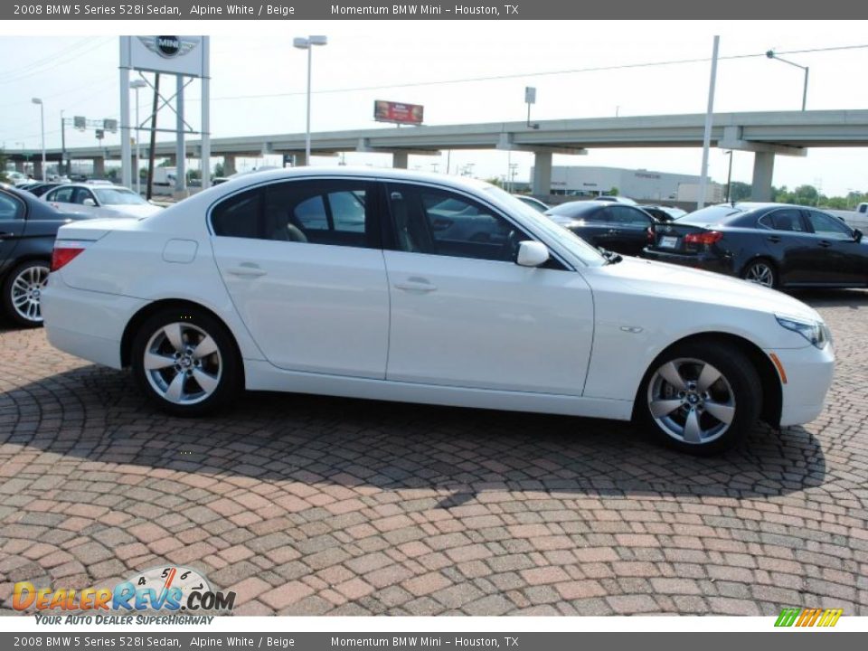 2008 BMW 5 Series 528i Sedan Alpine White / Beige Photo #6