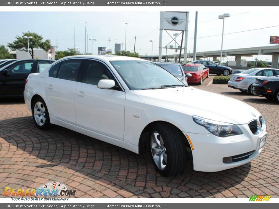 2008 BMW 5 Series 528i Sedan Alpine White / Beige Photo #7