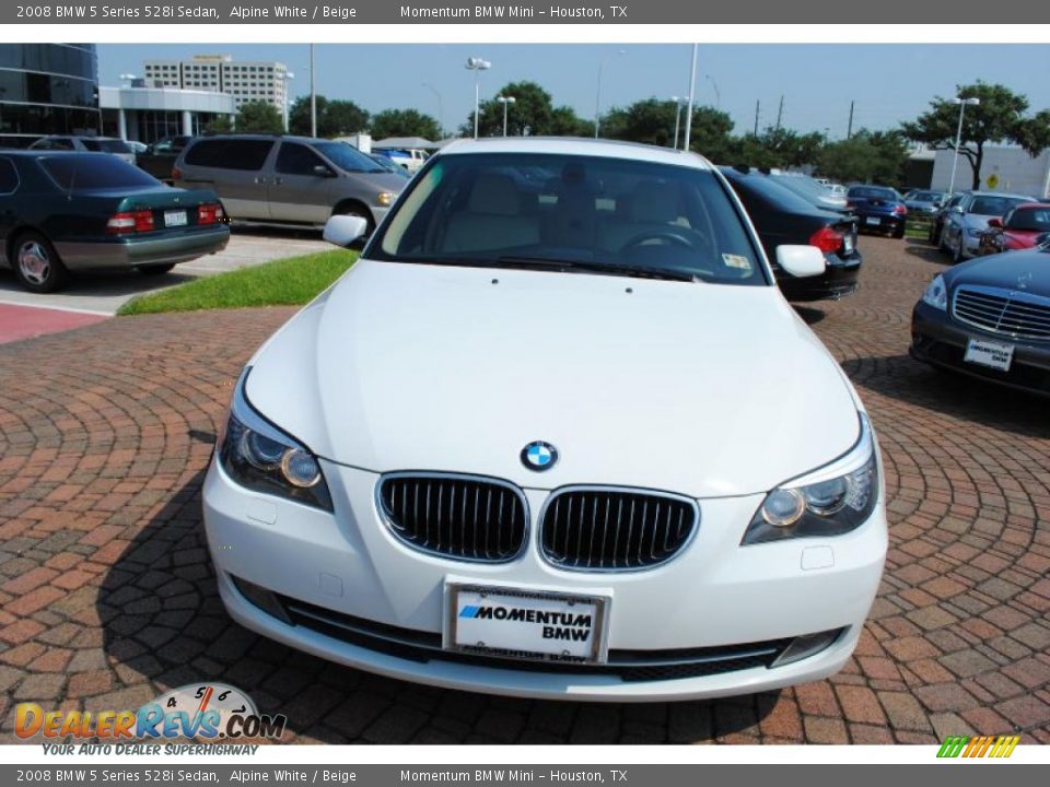 2008 BMW 5 Series 528i Sedan Alpine White / Beige Photo #8
