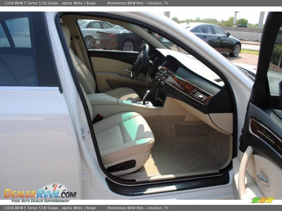 2008 BMW 5 Series 528i Sedan Alpine White / Beige Photo #9