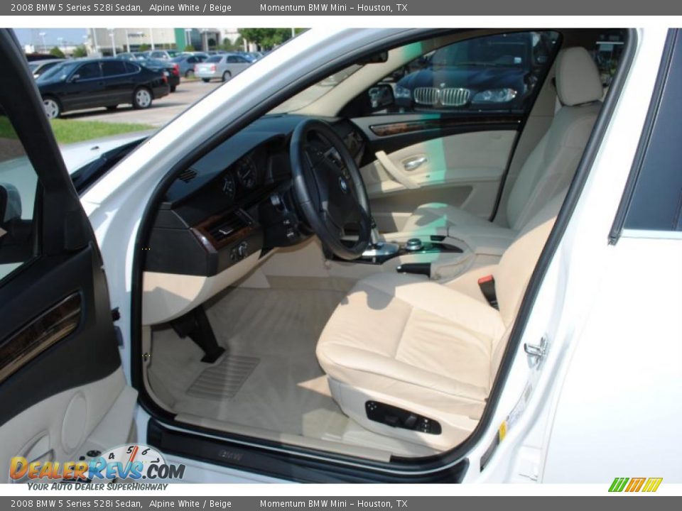 2008 BMW 5 Series 528i Sedan Alpine White / Beige Photo #13