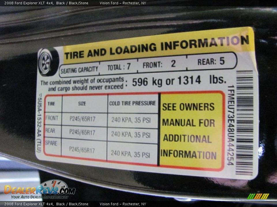 2008 Ford Explorer XLT 4x4 Black / Black/Stone Photo #30