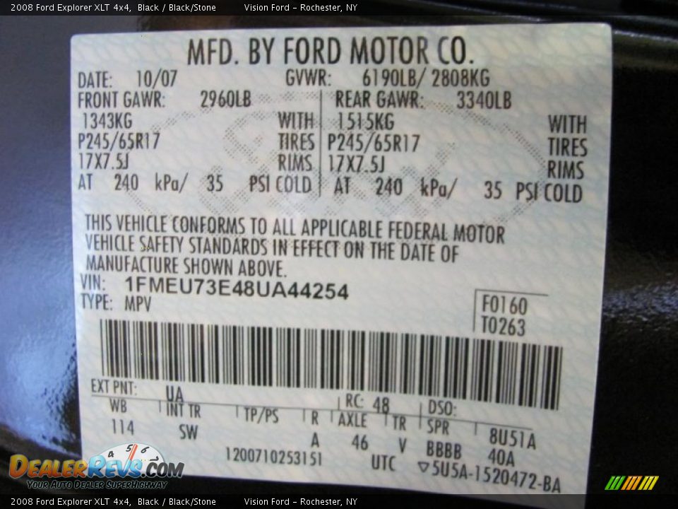 2008 Ford Explorer XLT 4x4 Black / Black/Stone Photo #31