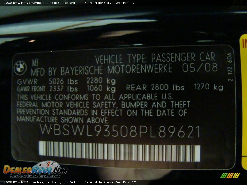 2008 BMW M3 Convertible Jet Black / Fox Red Photo #17