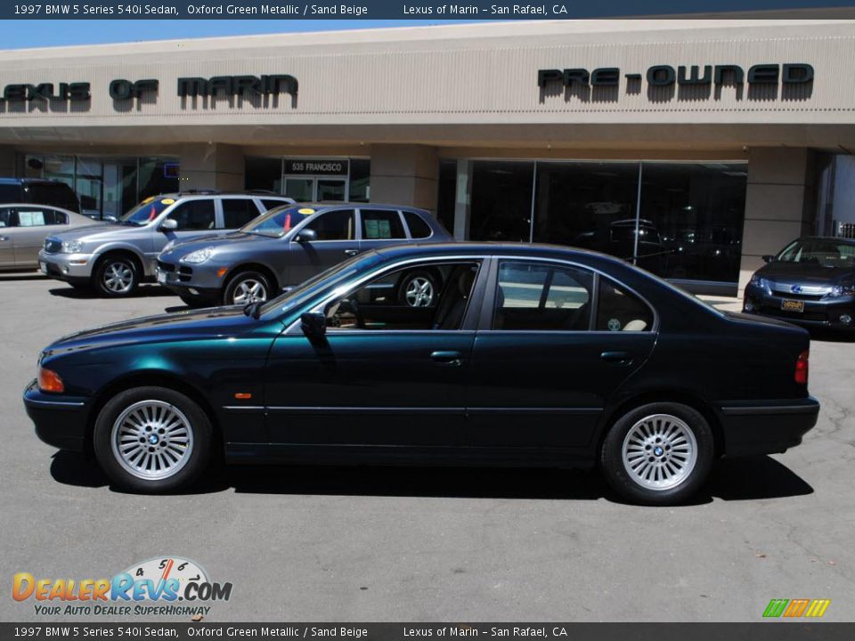 1997 BMW 5 Series 540i Sedan Oxford Green Metallic / Sand Beige Photo #4