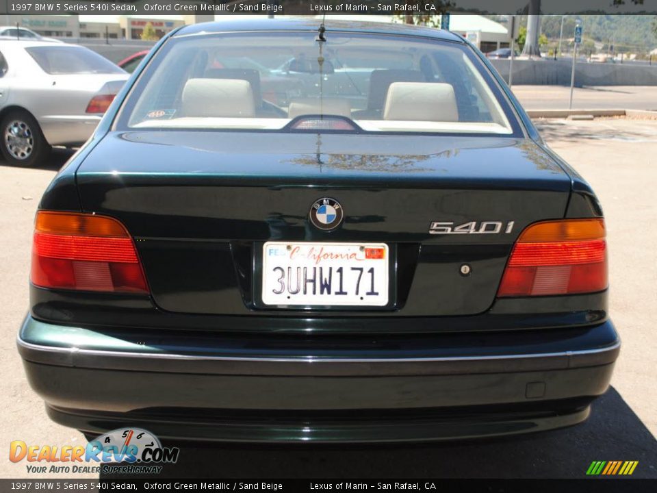 1997 BMW 5 Series 540i Sedan Oxford Green Metallic / Sand Beige Photo #6