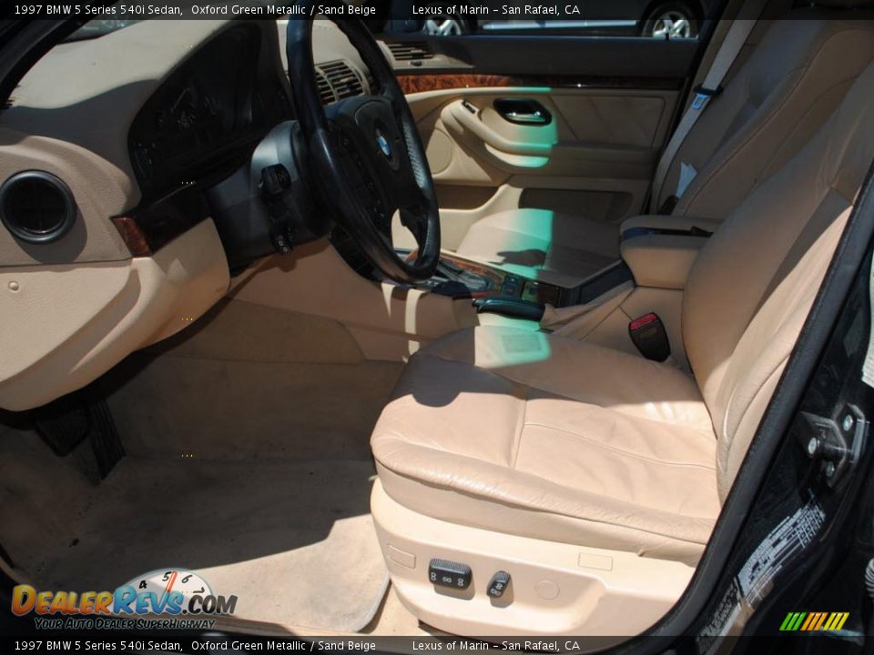 1997 BMW 5 Series 540i Sedan Oxford Green Metallic / Sand Beige Photo #12