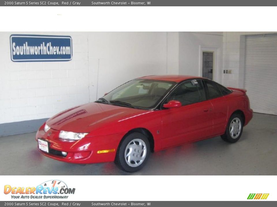 2000 Saturn S Series SC2 Coupe Red / Gray Photo #1