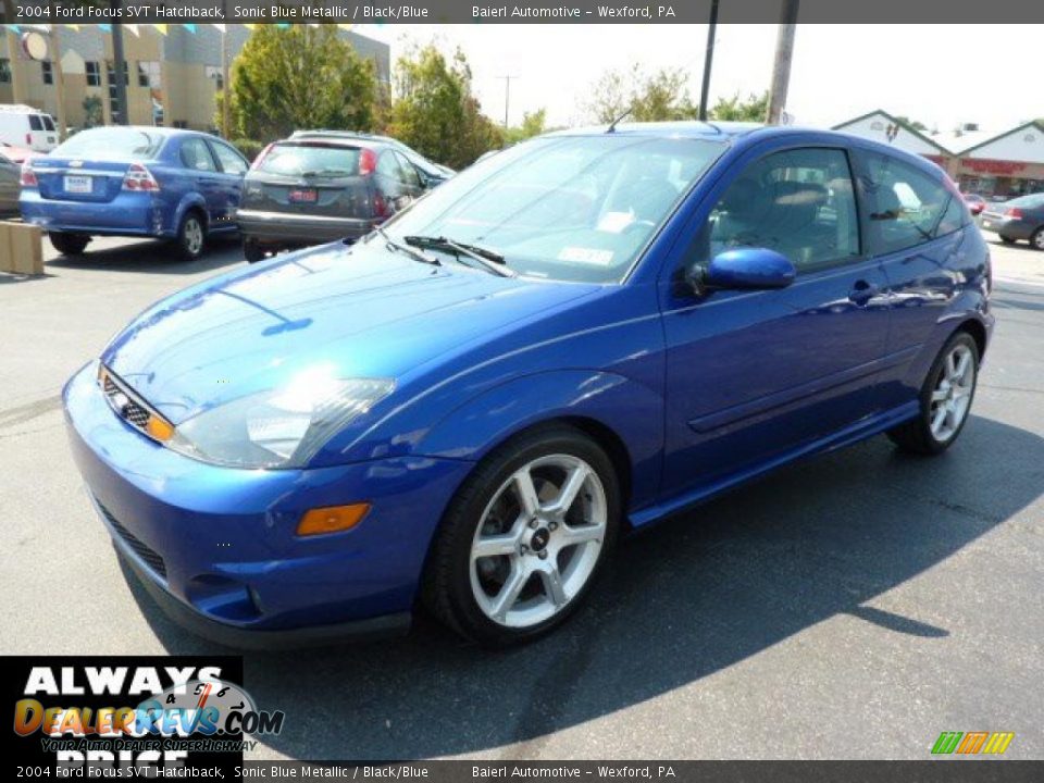 2004 Ford Focus SVT Hatchback Sonic Blue Metallic / Black/Blue Photo #3