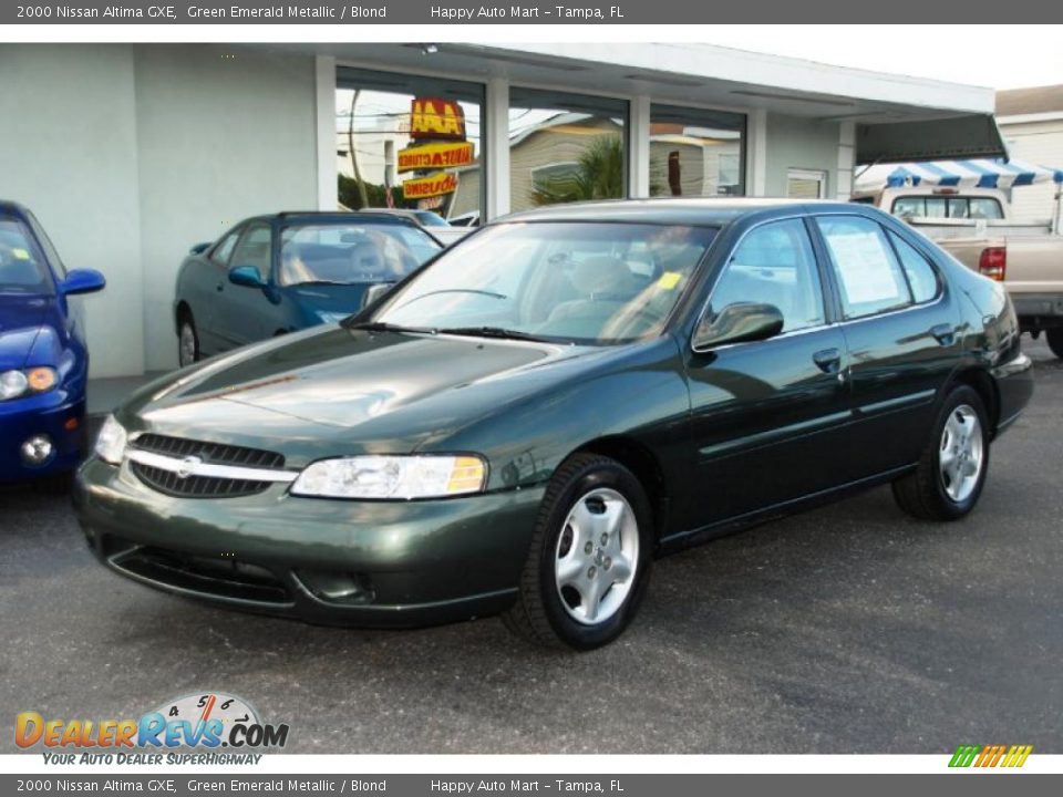 2000 Nissan Altima GXE Green Emerald Metallic / Blond Photo #4