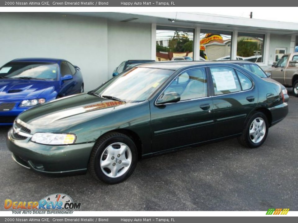2000 Nissan Altima GXE Green Emerald Metallic / Blond Photo #6