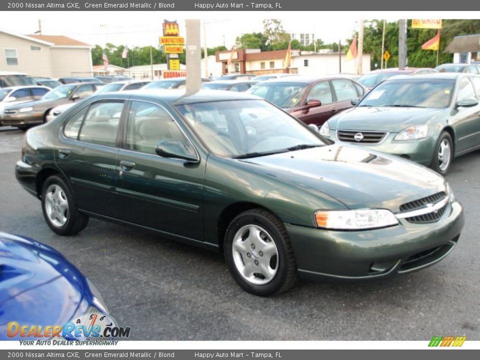 2000 Nissan Altima GXE Green Emerald Metallic / Blond Photo #7