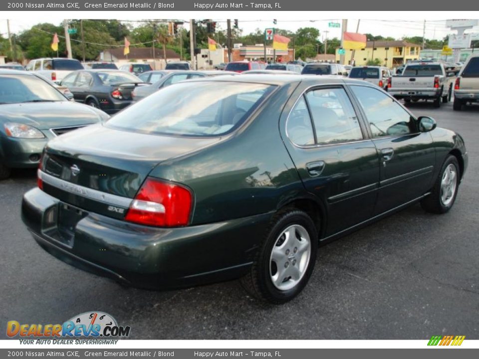 2000 Nissan Altima GXE Green Emerald Metallic / Blond Photo #8