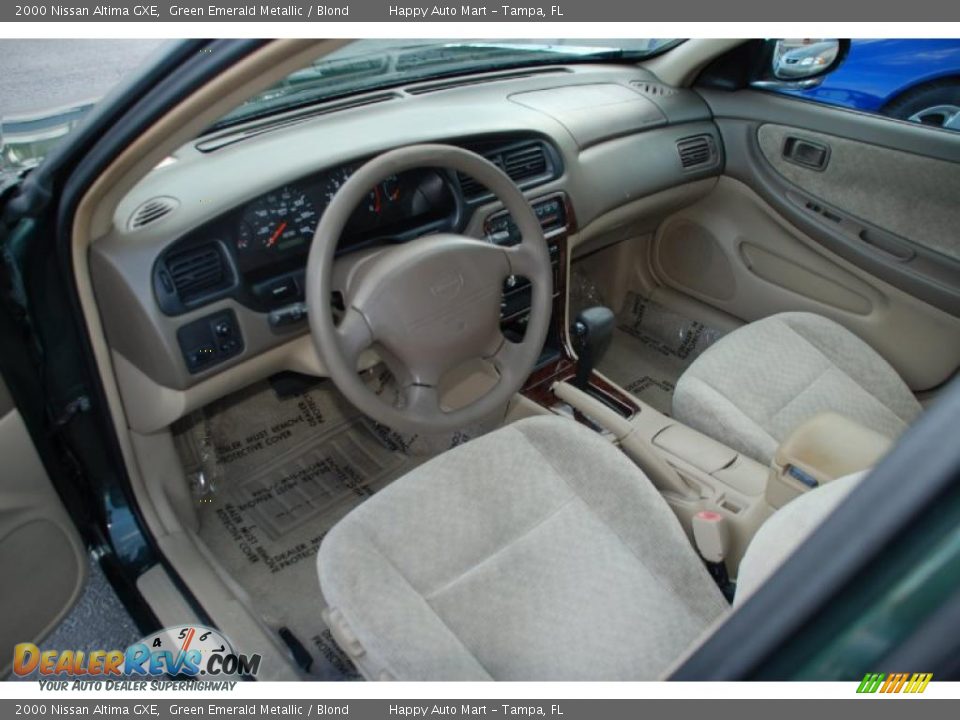 2000 Nissan Altima GXE Green Emerald Metallic / Blond Photo #15