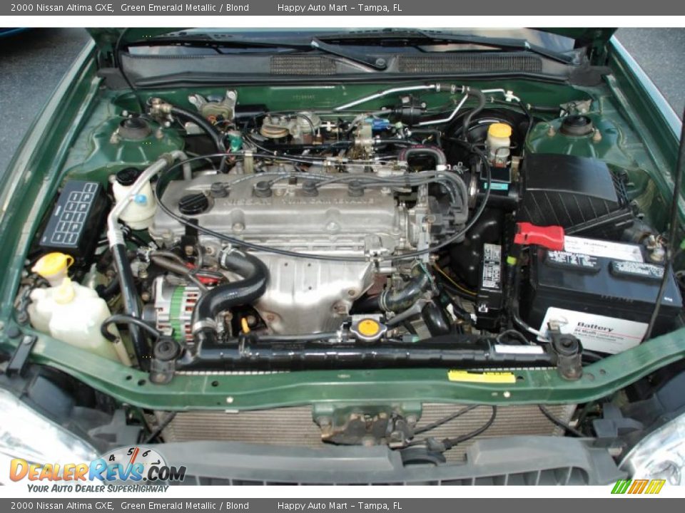 2000 Nissan Altima GXE Green Emerald Metallic / Blond Photo #27
