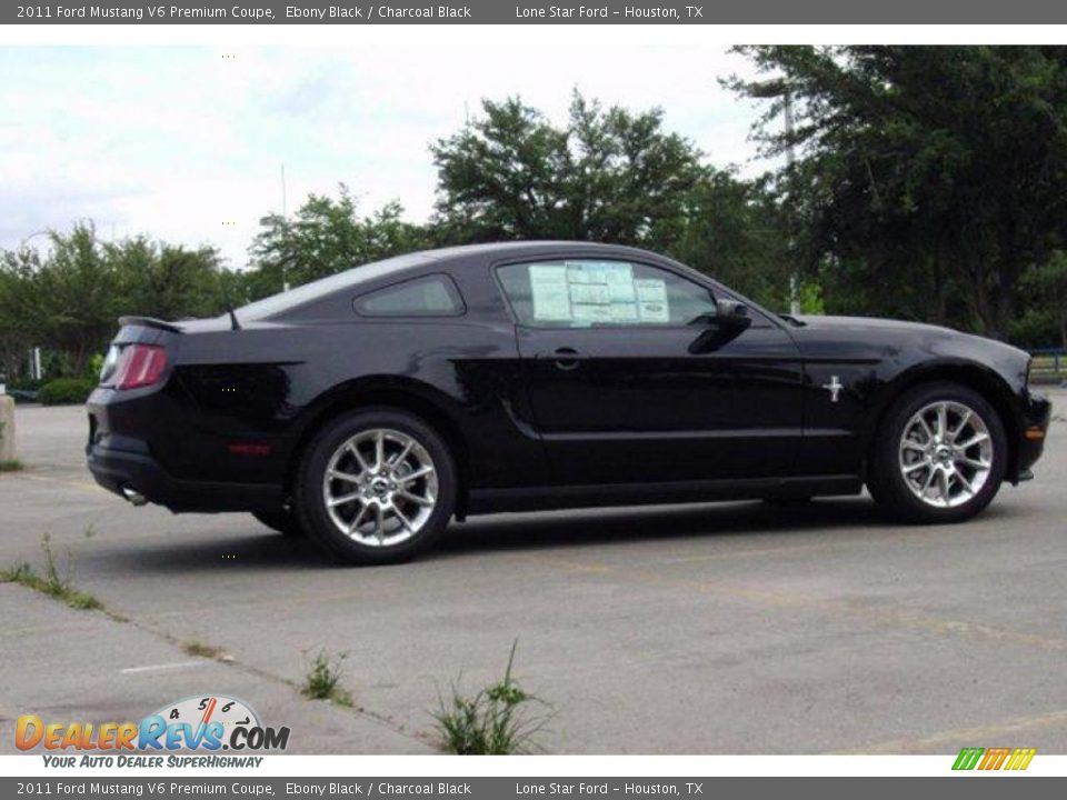 2011 Ford Mustang V6 Premium Coupe Ebony Black / Charcoal Black Photo #3