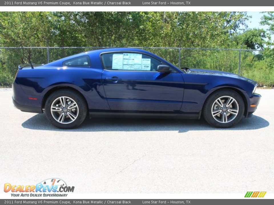 2011 Ford Mustang V6 Premium Coupe Kona Blue Metallic / Charcoal Black Photo #2
