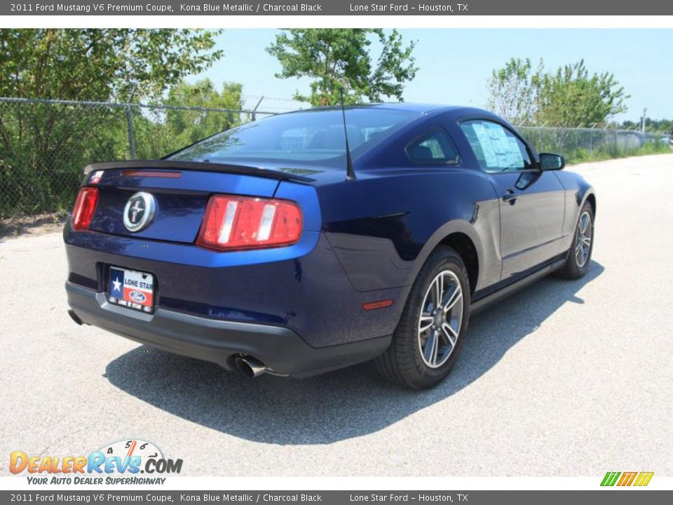 2011 Ford Mustang V6 Premium Coupe Kona Blue Metallic / Charcoal Black Photo #3