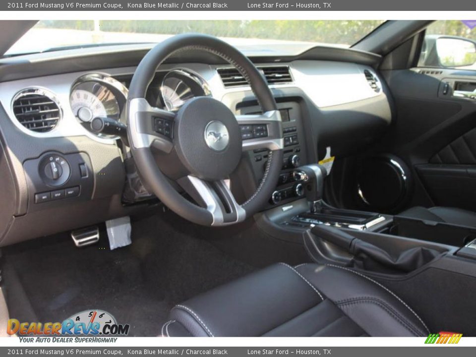2011 Ford Mustang V6 Premium Coupe Kona Blue Metallic / Charcoal Black Photo #4