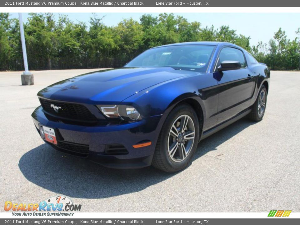 2011 Ford Mustang V6 Premium Coupe Kona Blue Metallic / Charcoal Black Photo #8