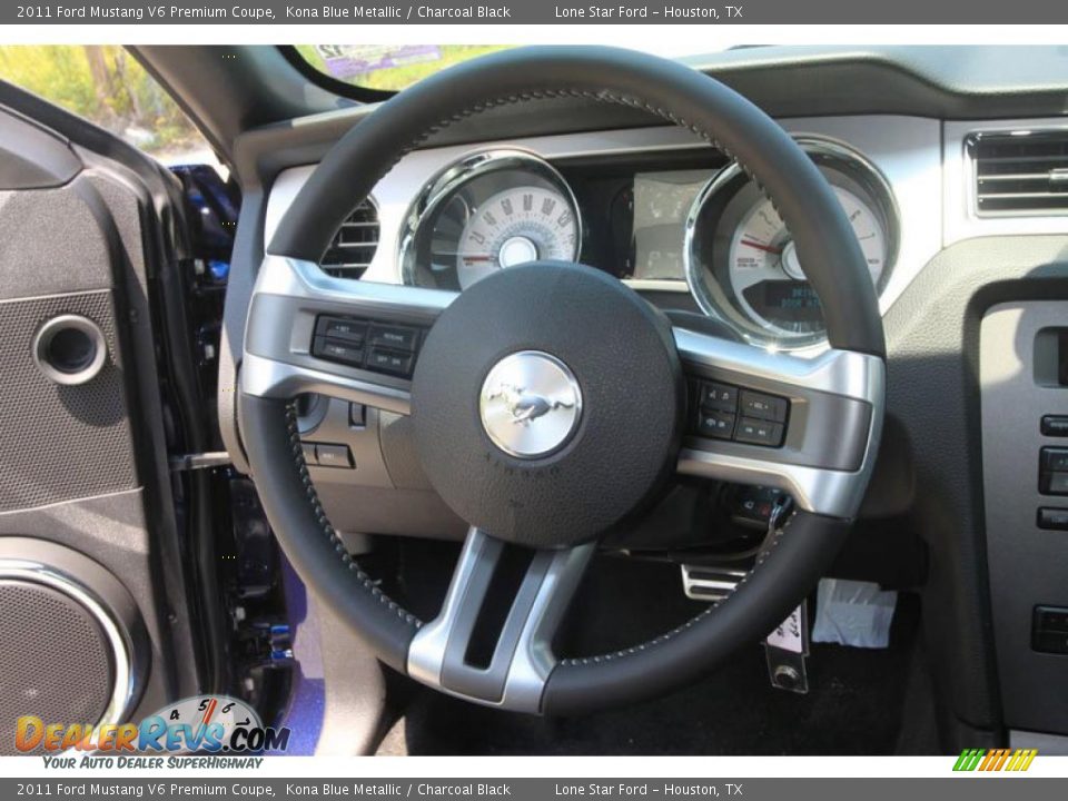 2011 Ford Mustang V6 Premium Coupe Kona Blue Metallic / Charcoal Black Photo #14