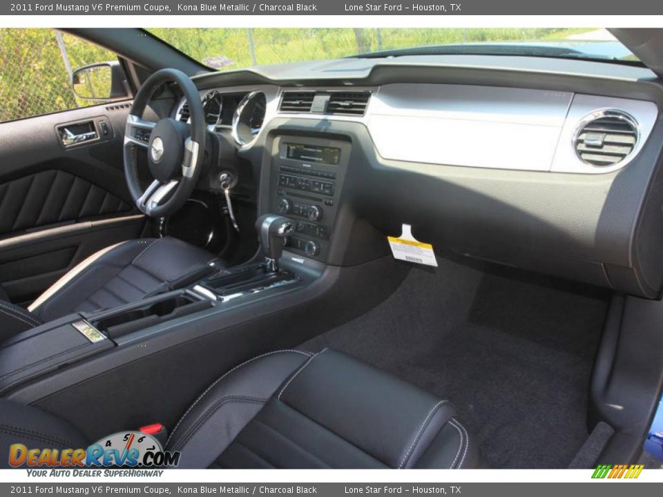 2011 Ford Mustang V6 Premium Coupe Kona Blue Metallic / Charcoal Black Photo #15