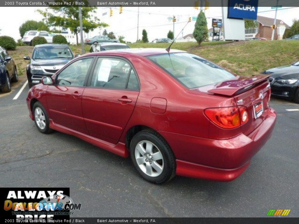 2003 Toyota Corolla S Impulse Red / Black Photo #5