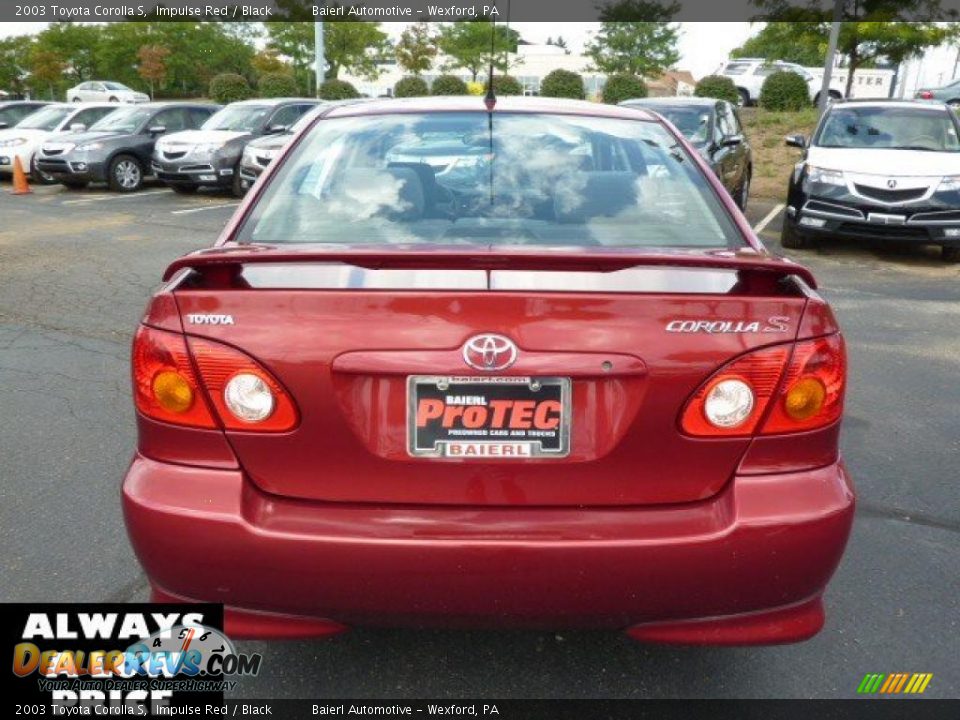 2003 Toyota Corolla S Impulse Red / Black Photo #6