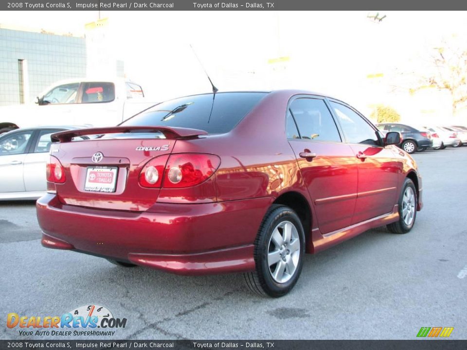 2008 Toyota Corolla S Impulse Red Pearl / Dark Charcoal Photo #6