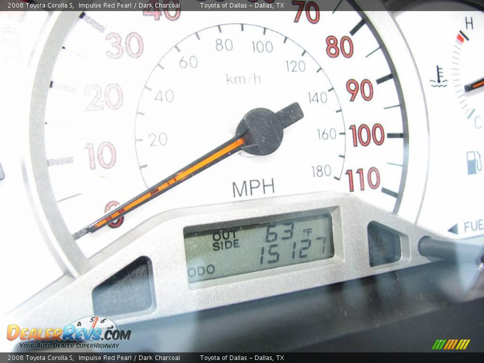 2008 Toyota Corolla S Impulse Red Pearl / Dark Charcoal Photo #14