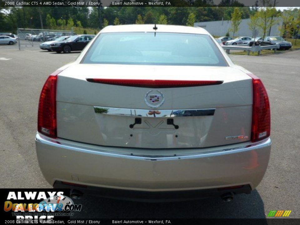 2008 Cadillac CTS 4 AWD Sedan Gold Mist / Ebony Photo #6
