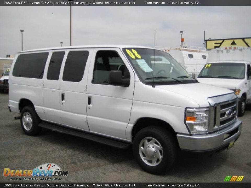 2008 Ford E Series Van E350 Super Duty XLT Passenger Oxford White / Medium Flint Photo #1