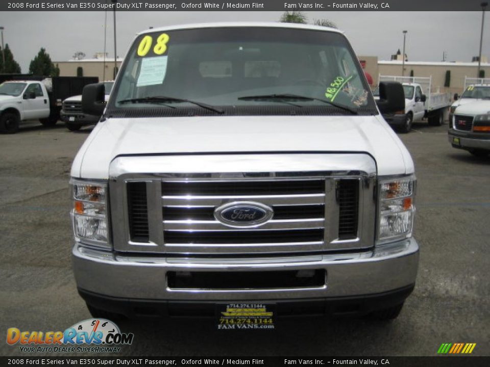 2008 Ford E Series Van E350 Super Duty XLT Passenger Oxford White / Medium Flint Photo #2