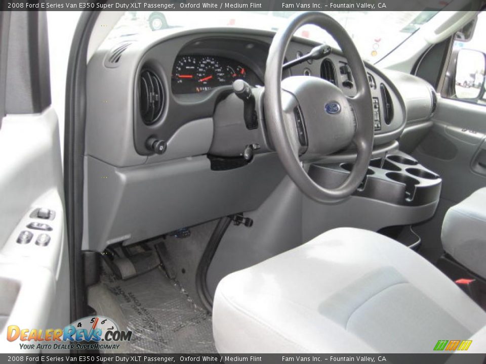 2008 Ford E Series Van E350 Super Duty XLT Passenger Oxford White / Medium Flint Photo #6