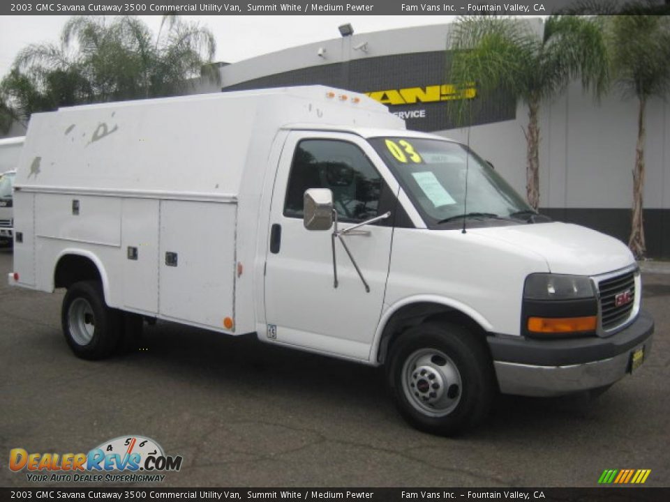 2003 GMC Savana Cutaway 3500 Commercial Utility Van Summit White / Medium Pewter Photo #1