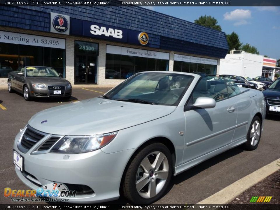 2009 Saab 9-3 2.0T Convertible Snow Silver Metallic / Black Photo #1