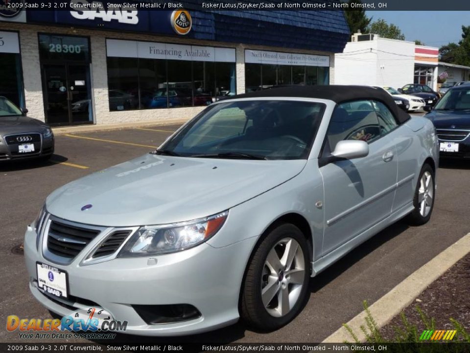 2009 Saab 9-3 2.0T Convertible Snow Silver Metallic / Black Photo #2