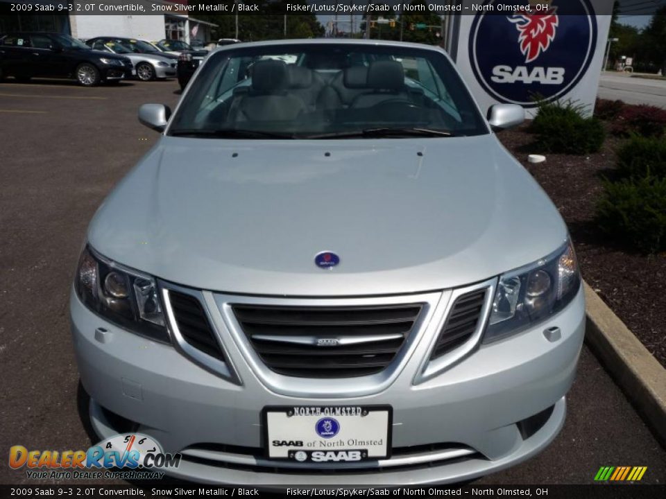 2009 Saab 9-3 2.0T Convertible Snow Silver Metallic / Black Photo #3
